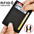 Small Blocking ID Holder Card Slim Credit RFID Anti-scan Men Leather. 