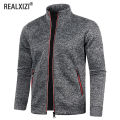 Men's Jackets Zipper Hoodies for Male Solid Color Long Sleeve Snowflakes Sweatshirts Turtleneck Jacket Men Streetwear. 