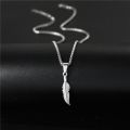 Stainless Steel Necklaces Long Feathers Hip Hop Pendant Chain Choker Charm Fashion Necklace for Men Jewelry Party Friends Gift. 