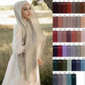 【Pioneer Gong】Muslim Chiffon Hijab Solid Color HIjabs Head Wraps Hijabs Scarves Ladies Foulard Femme Veil Scurf for Women 70*180cm. 