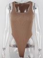 Sleeveless Knit Bodysuit 2023 Hot Summer Bodycon Off Shoulder Halter Tops Casual Street Bodice For Women ClubWear.