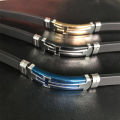 Personality retro simple cross men's bracelet Korean fashion trendy men's silicone bracelet cross-border spot.