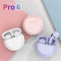 Air Pro 6 TWS Bluetooth Earphone Wireless Headphone HiFi Bass Game Headset Touch Control 6 Generation Pro6 tws Bluetooth Earbuds. 