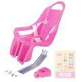 Universal Doll Bike Seat with Stickers DIY Decal Girls Kids Bike Accessories,Pink. 