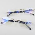 Rimless Reading Anti Blue Light Glasses Women Men Square Frameless Retro Clear Lens Presbyopic Reading Glasses for Women.