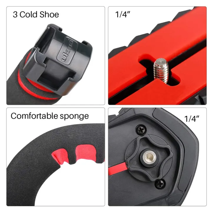 ULANZI%20Handle%20U%20Grip%20Pro%20Video%20Stabilizer%20U%20Shape%20Rig%20Triple%20Cold%20Shoe%20Mount%20Handheld%20Compatible%20with%20GoPro%20Hero%207/6%20DSLRs%20Cameras%20Camcorders%20Canon%20Sony%20Smartphones%20Filming%20Shooting%20Low%20Position%20-%20Image%206