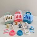【Trick or Treat Alliance Mall】8pcs/set Cute Dog Pet Basket Toys, Dog Doll Set Dog Cage Toys Toys, Children's Day Gifts. 