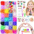 Rubber Bands Loom DIY Handmade Bracelet Making Kits Beads Toys for Girls Children Craft Toys Christmas Gifts Weaving Tool Box.