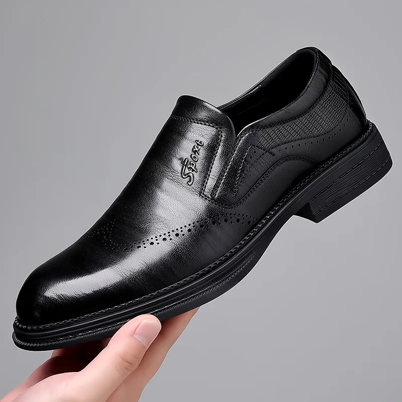 British Style Brand Men's Dress Shoes Fashion Patent Leather Men