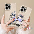 Couples Degradable Eco-Friendly Casing Compatible for IPhone 7Plus 14 15 12 11 13 Pro Max XR 6S 8 15 6 7 Plus XS Max X SE 2020 Cartoon Electric Bike Boy Girl Soft Cover.