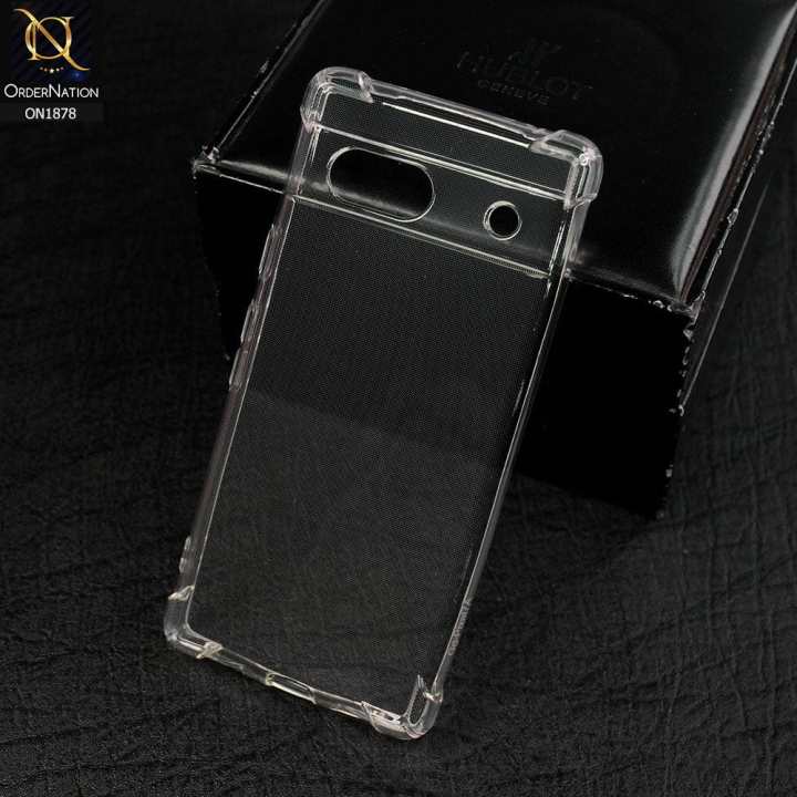 Google Pixel 7A Airbag Silicone Case Crystal Clear Soft Tpu - Transparen