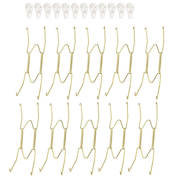 10 Pack Plate Hangers, 6 Inch Wall Plate Hangers and 10 Pack Wall Hooks, Compatible 5 To 7 Inch Decorative Plates, Antique China, Antique Plates and Art