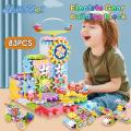 HelloKimi  Electric Building Block Gear Toy Set DIY Plastic Brick Toys Colourful Building Block Large Particle Electric Gear Rotating Assembly Block Children Early Education Puzzle Fun Learning Blocks Gifts for Birthday. 
