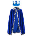 Adult Kids Cape King Prince Cosplay Costume Crown Shawl Parent-child Activity Party Performance Costume Halloween Cloak. 