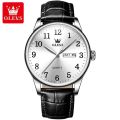 OLEVS 5535L  PU Leather Analog Wrist Watch For Men. 