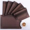 Table Mats Set of 6 Dinning Table Placemats PVC Rectangular Vintage Woven Washable Mats. 