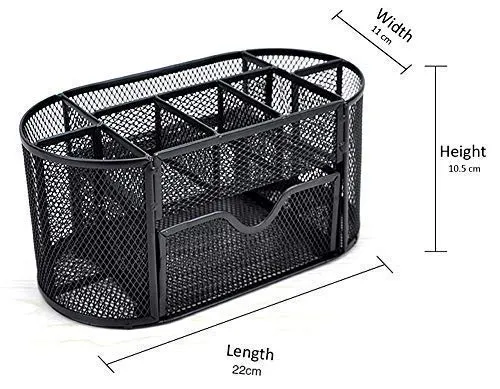 Desk%20Organizer%20Mesh%20Desktop%20Office%20Supplies%20Multi-functional%20Caddy%20Pen%20Holder%20Stationery%20with%208%20Compartments%20and%201%20Drawer%20for%20Office,%20Home,%20School,%20Classroom%20by%20Pipishell%20-%20Image%203