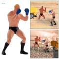 Boxing Man Model Figures Collection Hand Painted for Scenery Landscape Accessories.