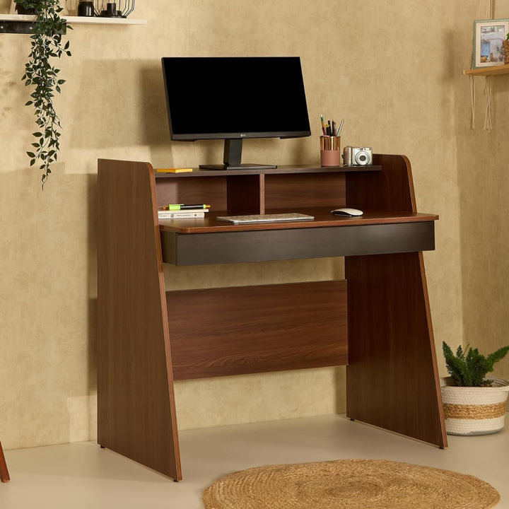 Ripple Ergonomic Study Table with Monitor Riser, Storage Drawer, Wide ...