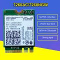 Intel 7260 ngw 1200Mbps Bluetooth 4.2 WiFi Wireless Network Card NGFF M.2 Wifi Dongle 802.11AC Dual Band 2.4G 5G For Laptop Intel 7260 7260NGW. 