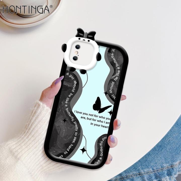 Hontinga for iPhone X XS Back Cover Fashion Butterfly Phone Case Monster Lens Camera Protection TPU Cover