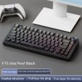 Aula F75 Reef-Black Mechanical Keyboard 75%, Gasket Structure Full-Key Hot Swap RGB Wireless Gaming Keyboard.
