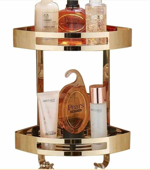 304%20Stainless%20Steel%20Golden%20Bathroom%20Corner%20Shelve%20/%202%20Layer%20Corner%20Shelves%20Golden%20-%20Image%203