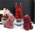 3D Rose Bear Candle Silicone Mold Handmade Geometric Aromatherapy Candle Gypsum DIY Bear Shaped Cake Chocolate Molds Craft Gifts. 