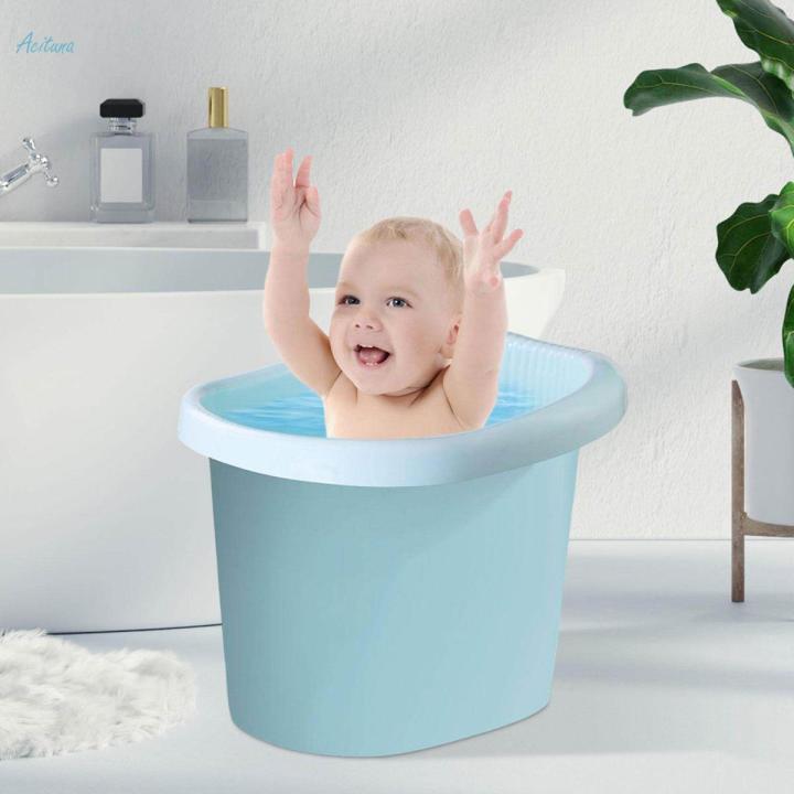 Baby Tub Bucket Infant Bathtub Portable Comfortable Newborn Shower Bucket Baby Essentials Baby Bath Bucket Baby Bath Tub for Kids, Toddlers