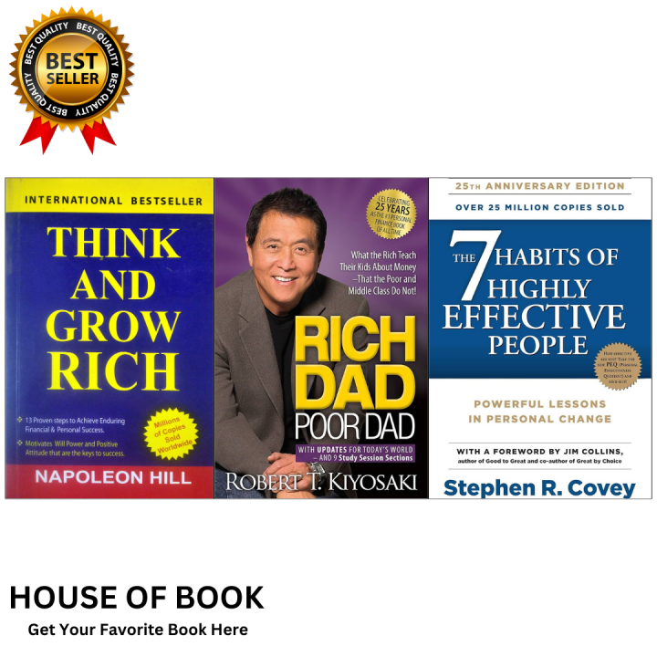 Combo Set of 3 Books ( Think And Grow Rich + The 7 Habits of Highly ...