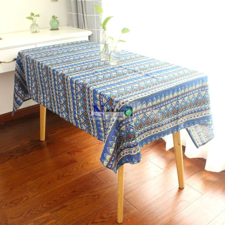 Wholesale Southeast Asian Ethnic Style Cotton Linen Tablecloth Bohemian Style Table Cloth Vintage Yunnan Lijiang Folk Tea