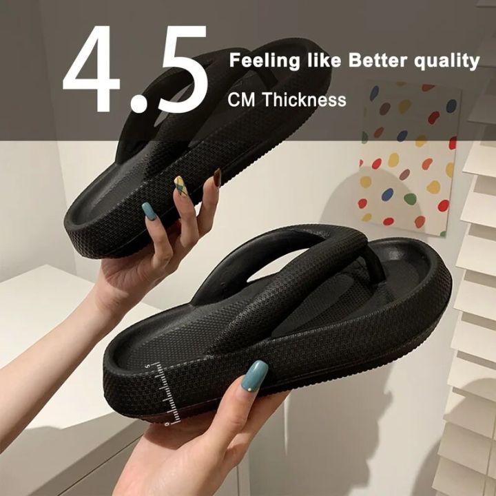4.5cm%20Platform%20Summer%20Female%20Flipflop%20Beach%20Outdoor%20Sandals%20Soft%20Pillow%20Slippers%20Women%20Men%20Non-slip%20House%20Shoes%20Home%20Slides%20-%20Image%203