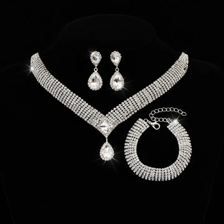 Wedding%20Jewelry%20Set%20High%20Gloss%20Full%20Imitation%20Jewel%20Bracelet%20Earrings%20Necklace%20Set%20-%20Image%209