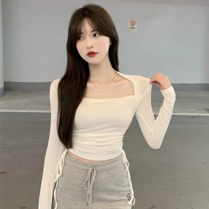 Y2K%20T-shirt%20Woman%20Winter%20Autumn%20Long%20Sleeve%20Crop%20Top%20V-neck%20Basic%20Skinny%20Tee%20Shirt%20Femme%20Korean%20Fashion%20Clothes%20-%20Image%204