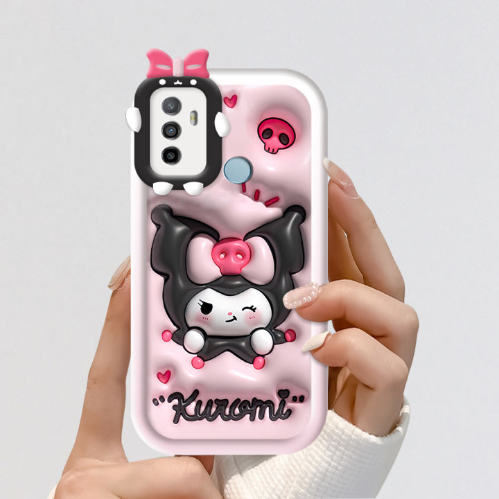 Cover OPPO A53/A53S/A33/A32 2020 - 2 Pezzi, Silicone Morbido Con Design Panda, Nero