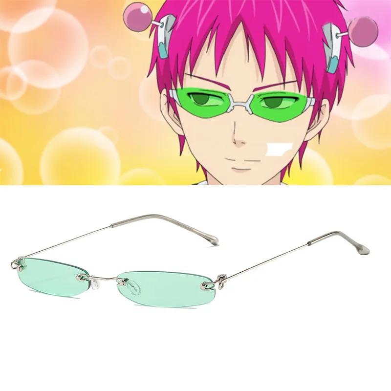 Anime The Disastrous Life Of Saiki K. Cosplay Props Saiki Kusuo Glasses Green Lens Sunglasses Small Frame Daily Cos Fashion Daraz .bd