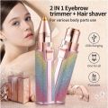2 IN 1 Rechargeable Electric Eyebrow Trimmer Epilator Female Body Facial Lipstick Shape Hair Removal Mini Painless Razor Shaver. 