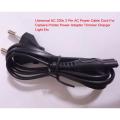 Universal AC 220v 2 Pin 2 Feet Length AC Power Cable Cord For Camera Printer Power Adapter Charger Trimmer Charger Light Etc. 