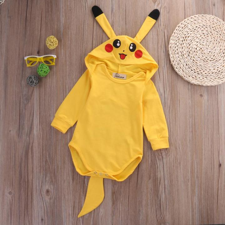 【Nice Day Toy Findings Store】(NEW)Infant Baby Boy Girl Pikachu Outfit Jumpsuit Rompers Cosplay Halloween Costume