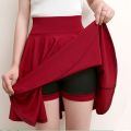 2023 Flared Skirts Women's Basic Shorts Skirt Fashion Versatile Black Casual Mini Skater Medium Pleated Fluffy Skirt Plus Size.