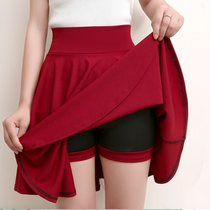 2023%20Flared%20Skirts%20Women's%20Basic%20Shorts%20Skirt%20Fashion%20Versatile%20Black%20Casual%20Mini%20Skater%20Medium%20Pleated%20Fluffy%20Skirt%20Plus%20Size%20-%20Image%202