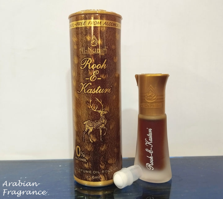 Al Nuaim Rooh E Kasturi Roll On Attar Non Alcoholic Long Lasting Perfume - 6ml (India)