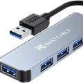 USB 3.0 Hub, Best Cable, 4-Port USB Data Hub, Ultra Thin Compatible with Oculus Rift S, Mac Pro/Mini, Microsoft Surface Series, Surface Pro 2017, XPS, Notebook PC, Mobile HDD and More. 