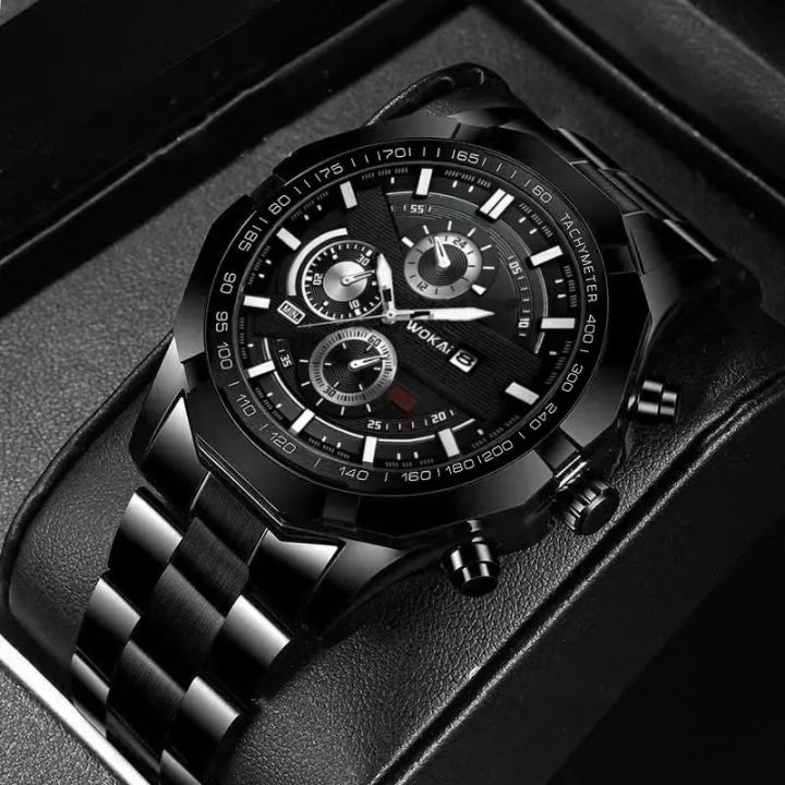 WOKAi DESIGN HighMineral Glass 40MM Ceramic GMT Mechanical Watches 30m Waterproof Classic Fashion Luxury Automatic Watch For Men