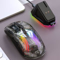 Wireless Transparent Game Mouse RGB Light 3 Modes Electronic Mice Bluetooth-compatible 5.0/2.4G/USB-C Mouse for PC Laptop Gamer.