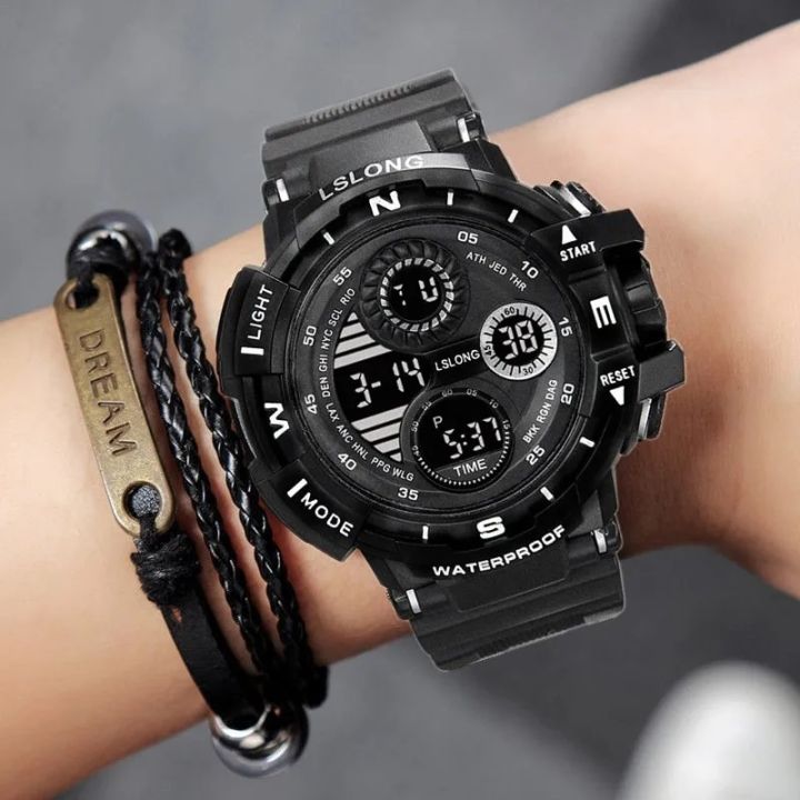 YIKAZE%20Black%20Digital%20Watch%20for%20Men%20Sports%20Watches%20Waterproof%20Outdoor%20Chronograph%20Hand%20Clock%20G%20Infantry%20Shock%20Student%20Wristwatch%20-%20Image%203