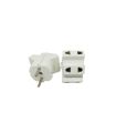 2 Pin Multi Socket 3 Way - White 2 Ps. 