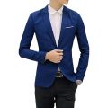 Navy blue  Synthetic Casual Blazer For Men. 