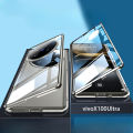 Double-sided Glass Phone Case for Vivo X100 Ultra Magnetic Case For Vivo X100S Pro 360° Full Protection Anti-fall Back Cover.