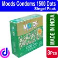 Moods - Gold Condom 1500 Dots - 3x1=3 Pcs ( Package ). 